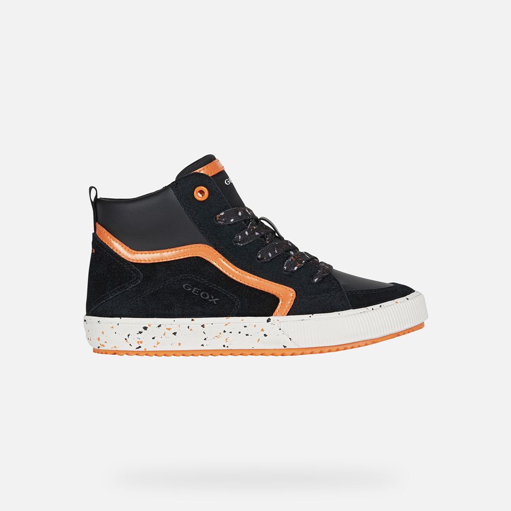 Tenis Geox Menino Pretas/Laranja - Alonisso - PUQSB8360